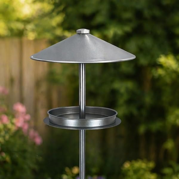 Tall metal bird bath for patios