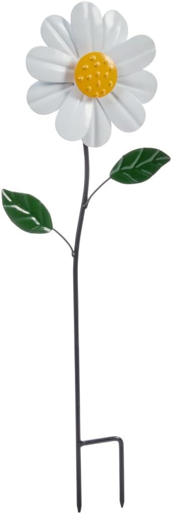 Daisy wind spinner garden stake ornament