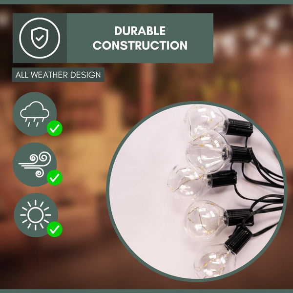 outdoor gazebo festoon lights with timer