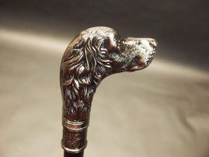 Decorative antique walking stick with dog head