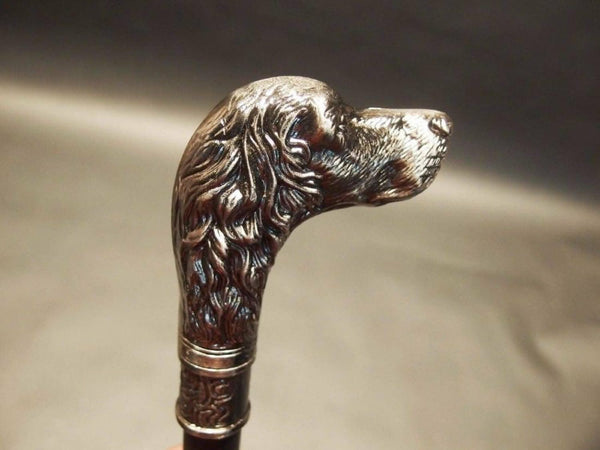 Decorative antique walking stick with dog head