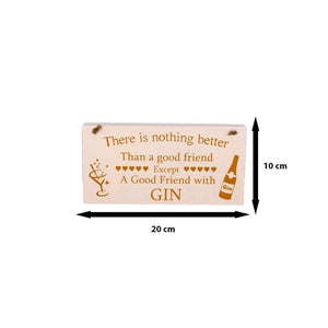 Wooden gin themed decoration hanging in a kitchen
