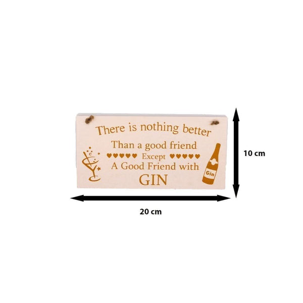 Wooden gin themed decoration hanging in a kitchen