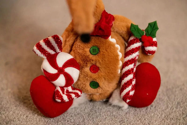 48cm festive plush rat shown standing