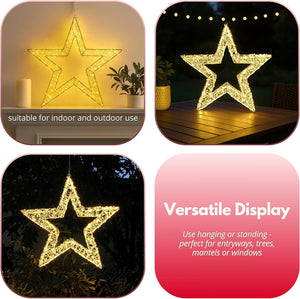 Warm white Christmas star wall decoration