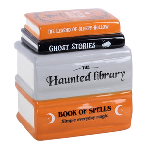 Ceramic gothic fragrance burner shaped like stacked books