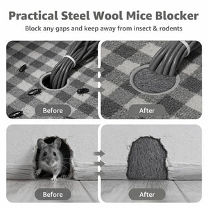 Pest control steel wool with gloves