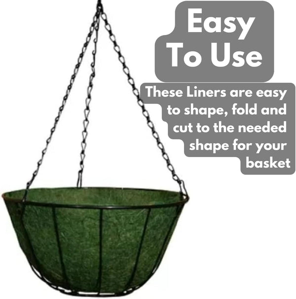 Moss effect jute liner for hanging baskets