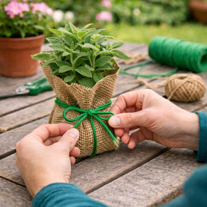 green tying twine for trellis and shrub support