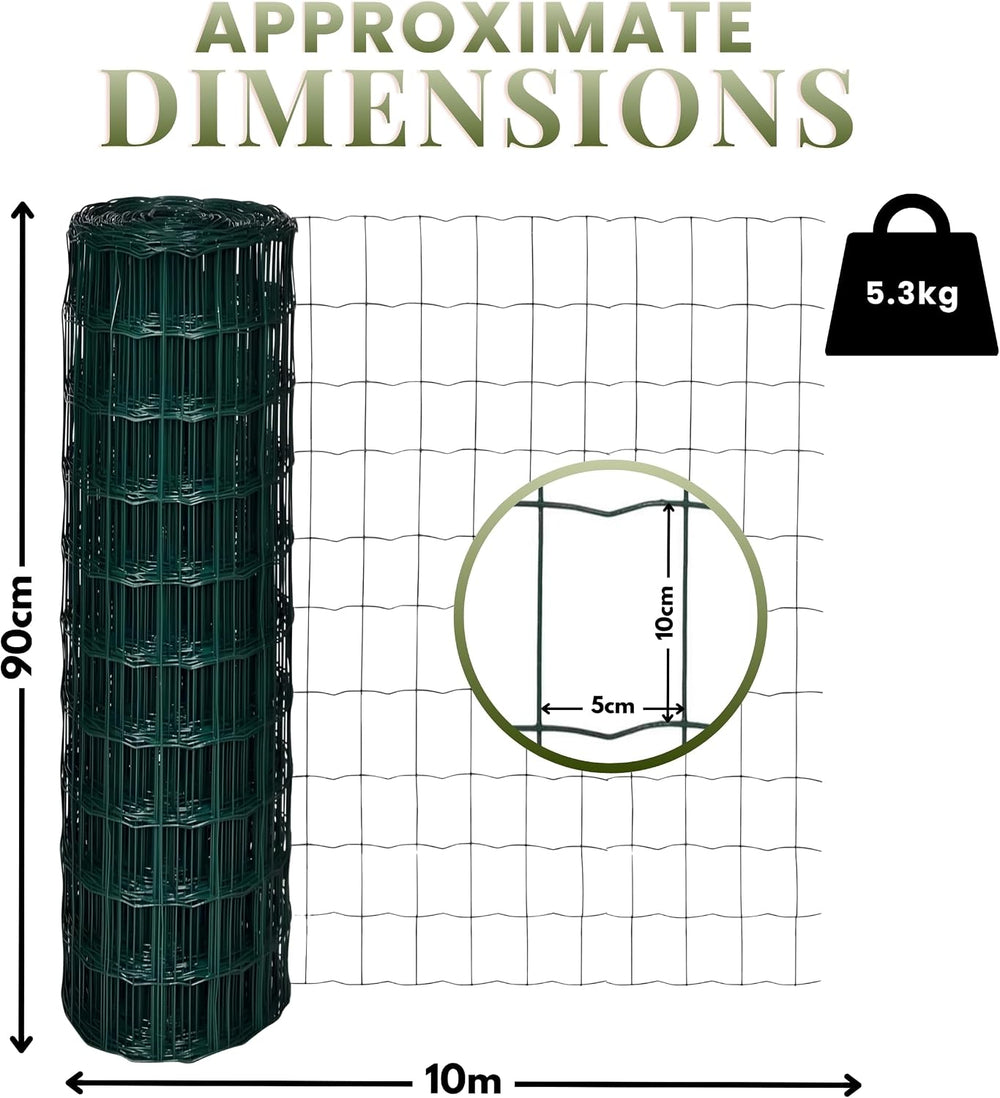 Green PVC coated wire mesh fencing roll