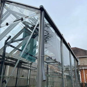 Grey PVC greenhouse rainwater diverter