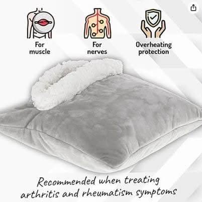 Soft grey fleece electric cushion