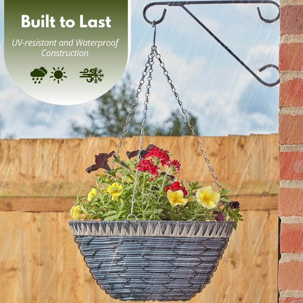Weather resistant hanging plant basket