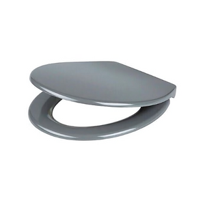 Grey MDF toilet seat shown from above