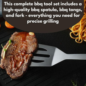 Heavy duty grilling utensils for outdoor barbecues