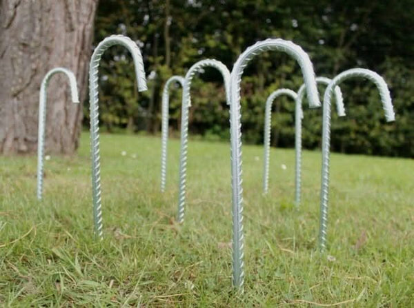 Galvanised pegs suitable for securing polytunnels