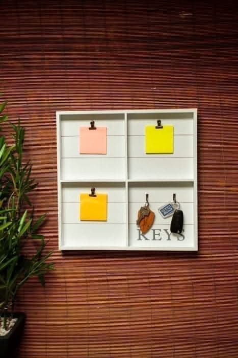 Farmhouse style key holder with photo display