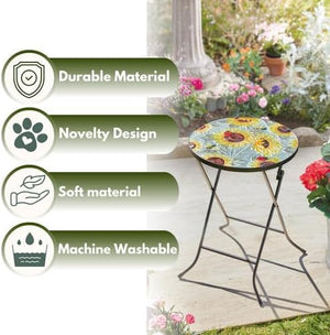 Folding patio table suitable for balcony spaces
