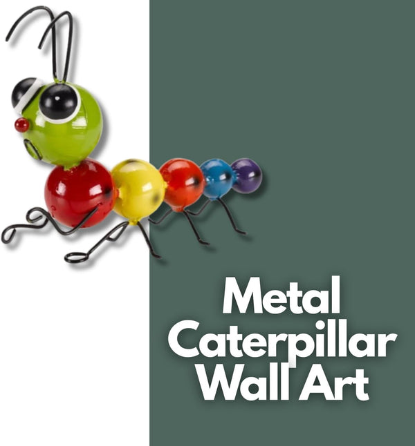 Weatherproof steel caterpillar wall ornament