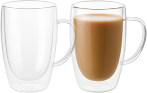 Borosilicate glass latte cups set