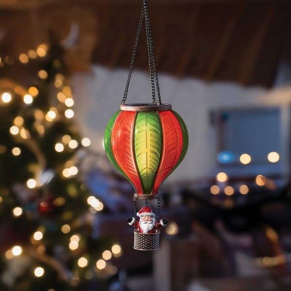 Hanging Santa hot air balloon Christmas decoration