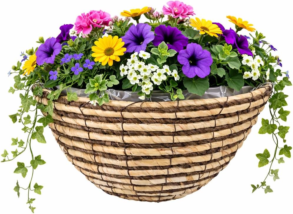 14 inch rattan hanging basket