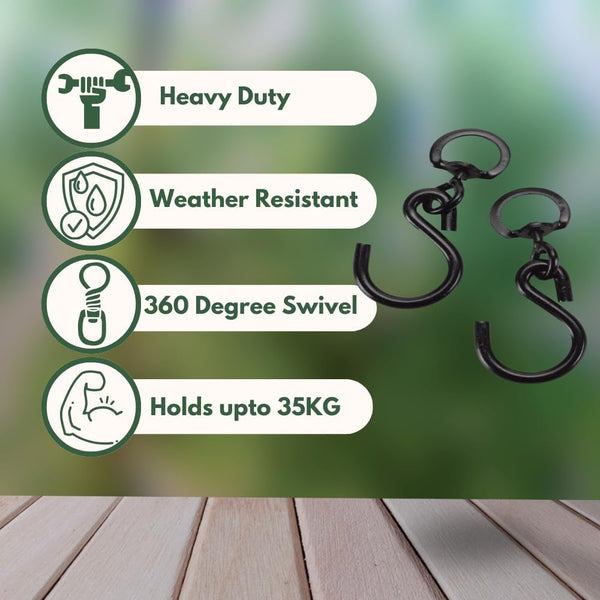 Weather-resistant hooks for bird feeders and plants