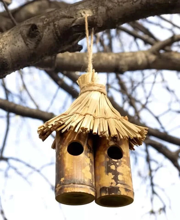 Weather resistant wooden bird nesting box