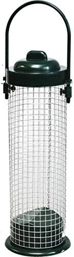 Medium-sized plastic nut feeder for backyard birds.