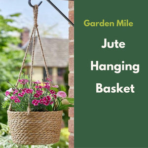 Rustic jute basket for garden flowers