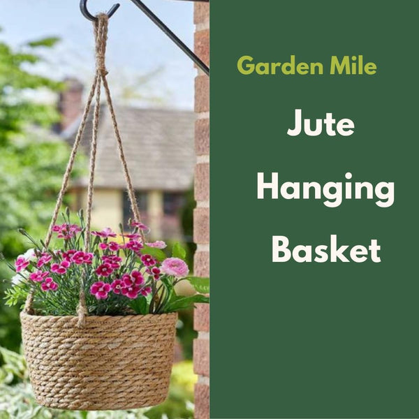 Rustic jute basket for garden flowers