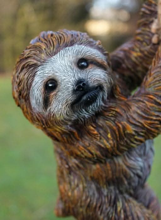 Woodland themed garden sloth ornament