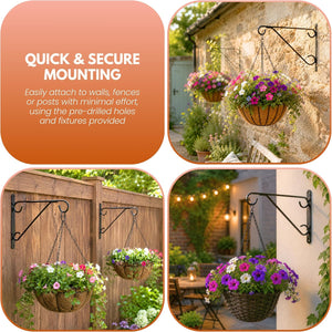 Powder coated hanging basket brackets