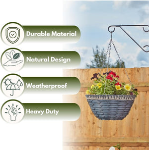 Decorative hanging basket for garden flowers
