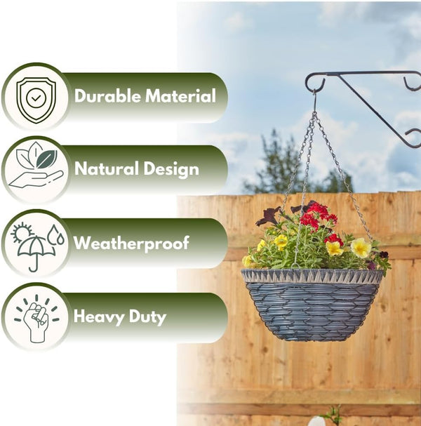 Decorative hanging basket for garden flowers