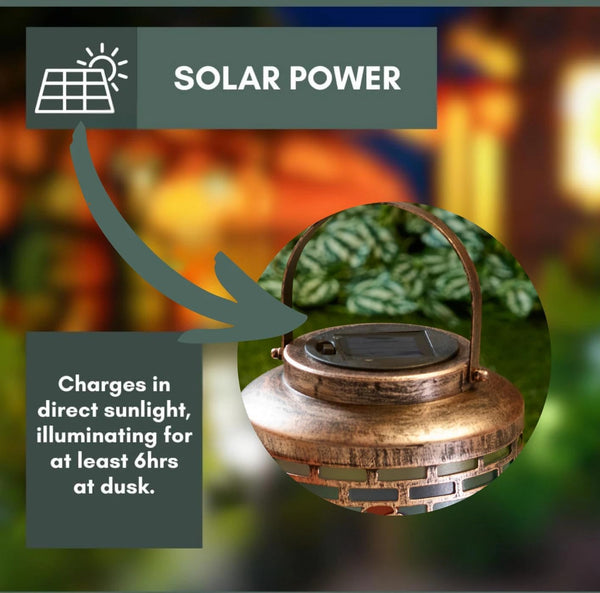 hanging solar lantern for garden pathways