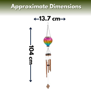 Hanging solar garden wind chime ornament
