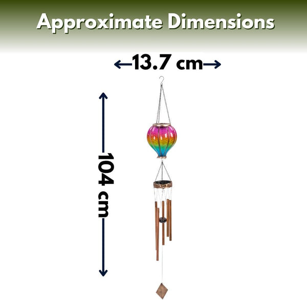 Hanging solar garden wind chime ornament