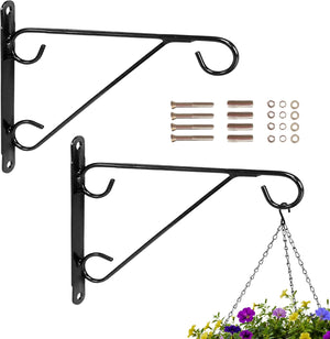 Heavy duty hanging basket wall brackets