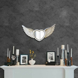 Angel wings photo frame with silver effect finish
