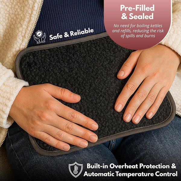 Electric hot water bottle with cover