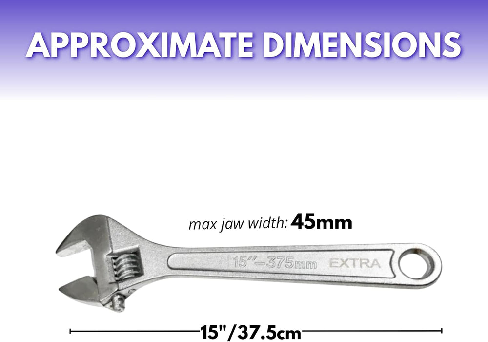 15 inch adjustable alloy steel spanner.