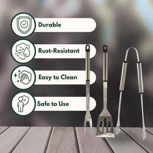 Stainless steel barbecue accessories with long handles