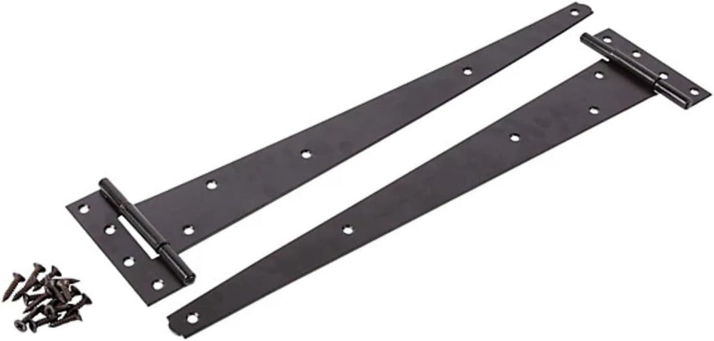 Heavy duty black T hinges for wooden gates