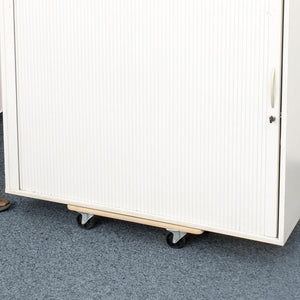 Rolling wooden dolly for warehouse use