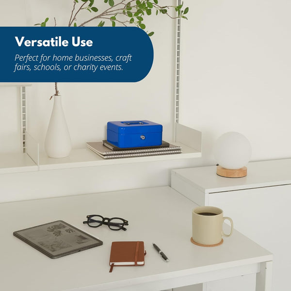 Durable cash box for office and home use.