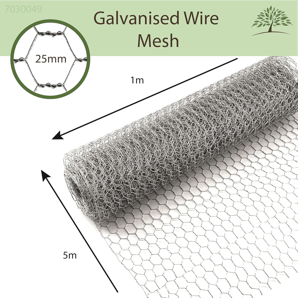 Galvanised chicken wire mesh roll for garden fencing