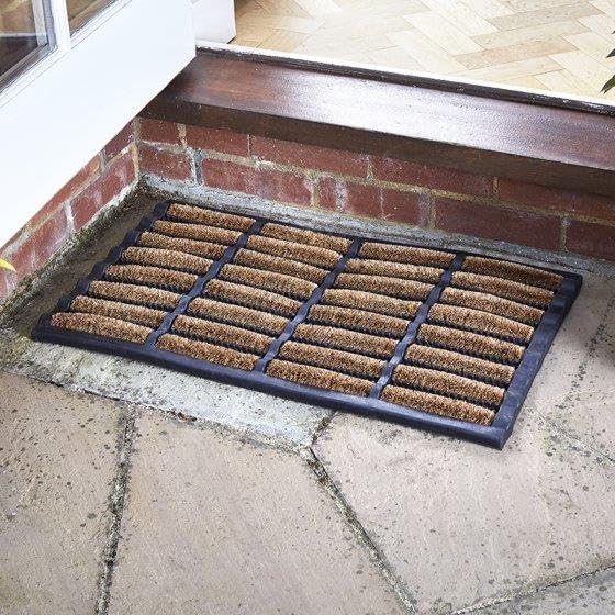 Heavy duty natural coir door mat with PVC backing