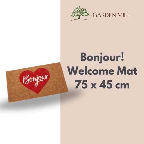 Rectangular natural coir entrance mat for front door