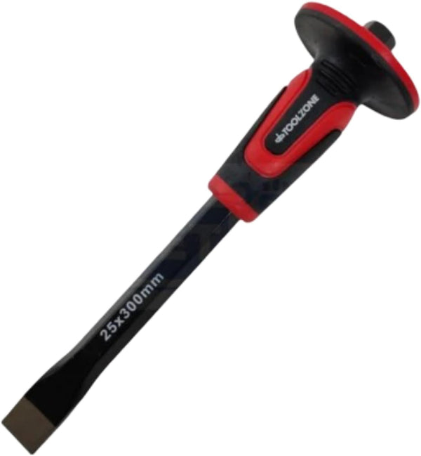 300mm alloy steel cold brick chisel with hand guard.